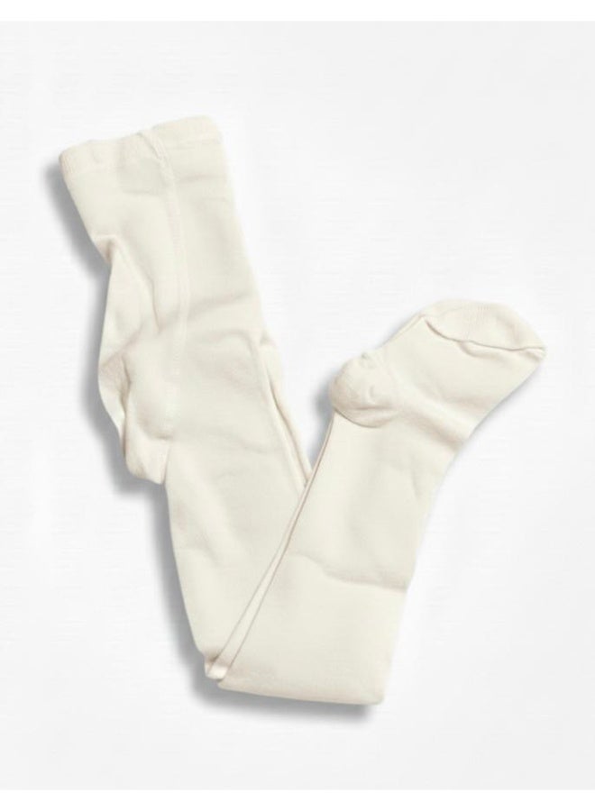 Camp Girls Tights –Off-White Soft Stretchy Full-Length Stockings for School and Ballet - Image 1